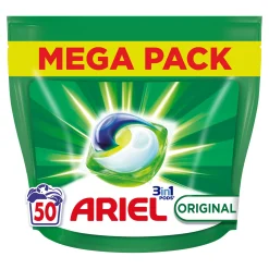 Boîte de 50 capsules lessive Ariel Tout-en-1 Original pour un lavage efficace et une fraîcheur durable