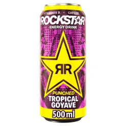 Boisson énergisante tropicale goyave Rockstar 50cl - Boisson rafraîchissante à la saveur exotique de goyave.