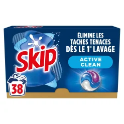 Pack de 38 capsules Skip Lessive 3-en-1 Active Clean