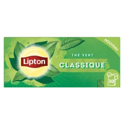 Thé vert Lipton classique en sachets – infusion antioxydante naturelle