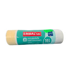 Sacs poubelle blancs avec liens coulissants