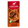 Tablette de chocolat au lait praliné caramel Côte d'Or 200g avec cœur coulant