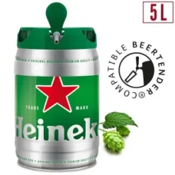 Fût de 5 L de bière blonde Heineken 5 % vol