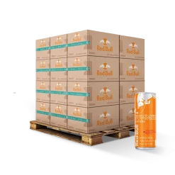 Pack de 24 canettes slim 250ml Red Bull Abricot – boisson énergisante au goût abricot-fruits rouges