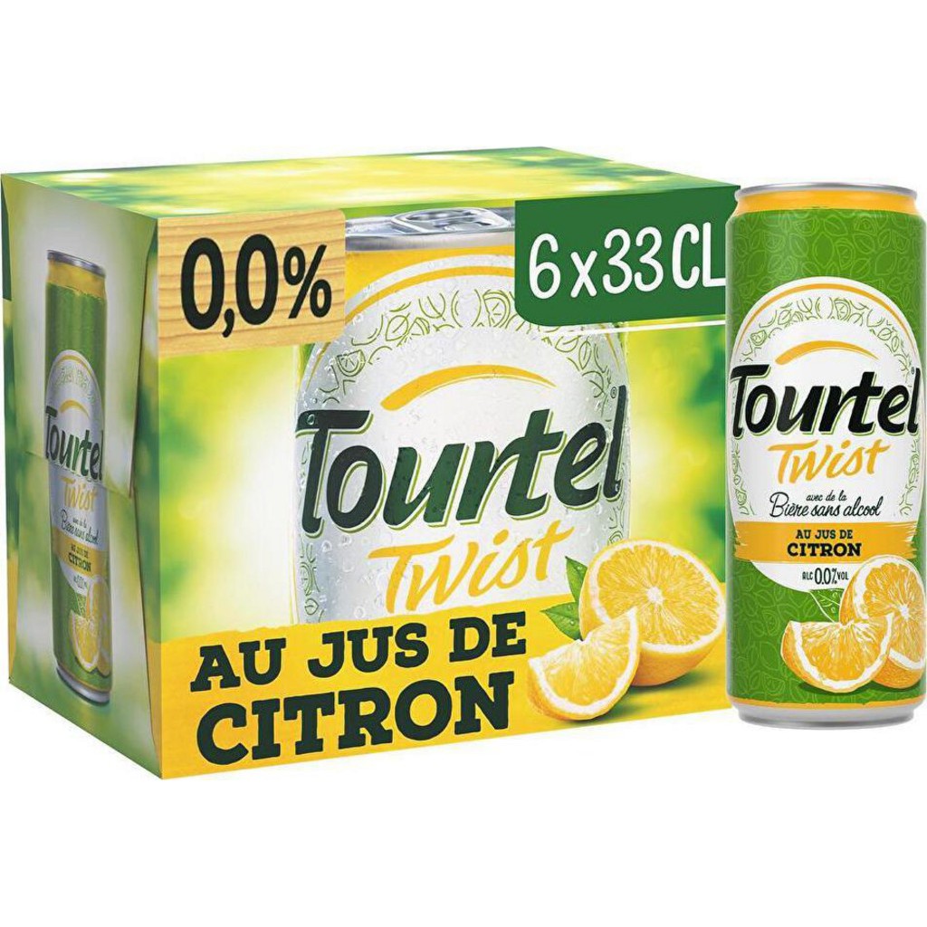Bière Tourtel Citron 6x33cl – Bière sans alcool au goût citronné rafraîchissant Pack de 6 canettes de 33cl de bière sans alcool Tourtel Citron – boisson rafraîchissante aromatisée au citron